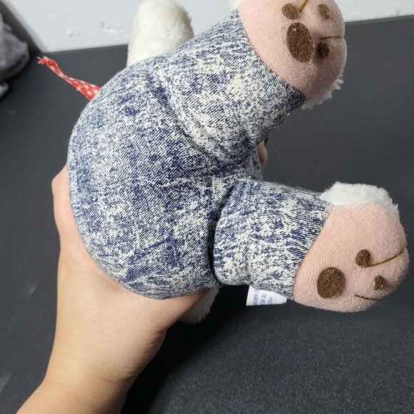 Vintage Dan Brechner Conductor White Bear Plush Bandana Overalls Cloud 9 Toys - Picture 7 of 11